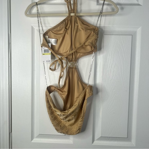 Sz 4 MICHAEL MICHAEL KORS LOGO-PRINT CUT-OUT ONE-PIECE SWIMSUIT NWT $134 MSRP - Picture 8 of 10